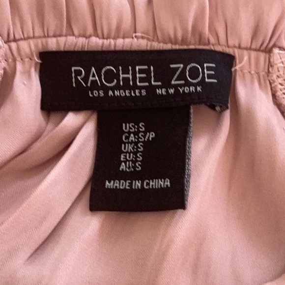 Rachel Zoe Pink Long Sleeve Pleated Shoulders Poet Sleeves Ruffled Neck Blouse S - Picture 6 of 8